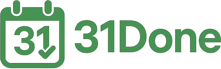 31Done logo with calendar and checkmark